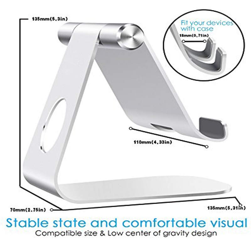 Giá đỡ máy tính bảng hợp kim nhôm nguyên khối Table Flexible cho iPad, Samsung (Màu ngẫu nhiên) - Hàng nhập khẩu