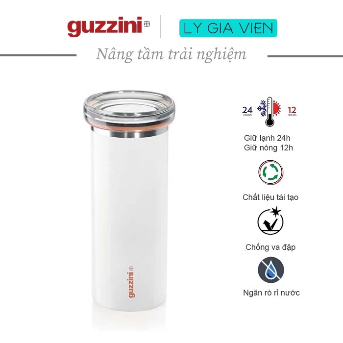 Ly Giữ Nhiệt Du Lịch Guzzini Energy Thermal Travel Mug 350ml - Giữ Nóng Được 12h Và Giữ Lạnh Thức Uống Tới 24h - Nắp Nhựa Chống Vỡ