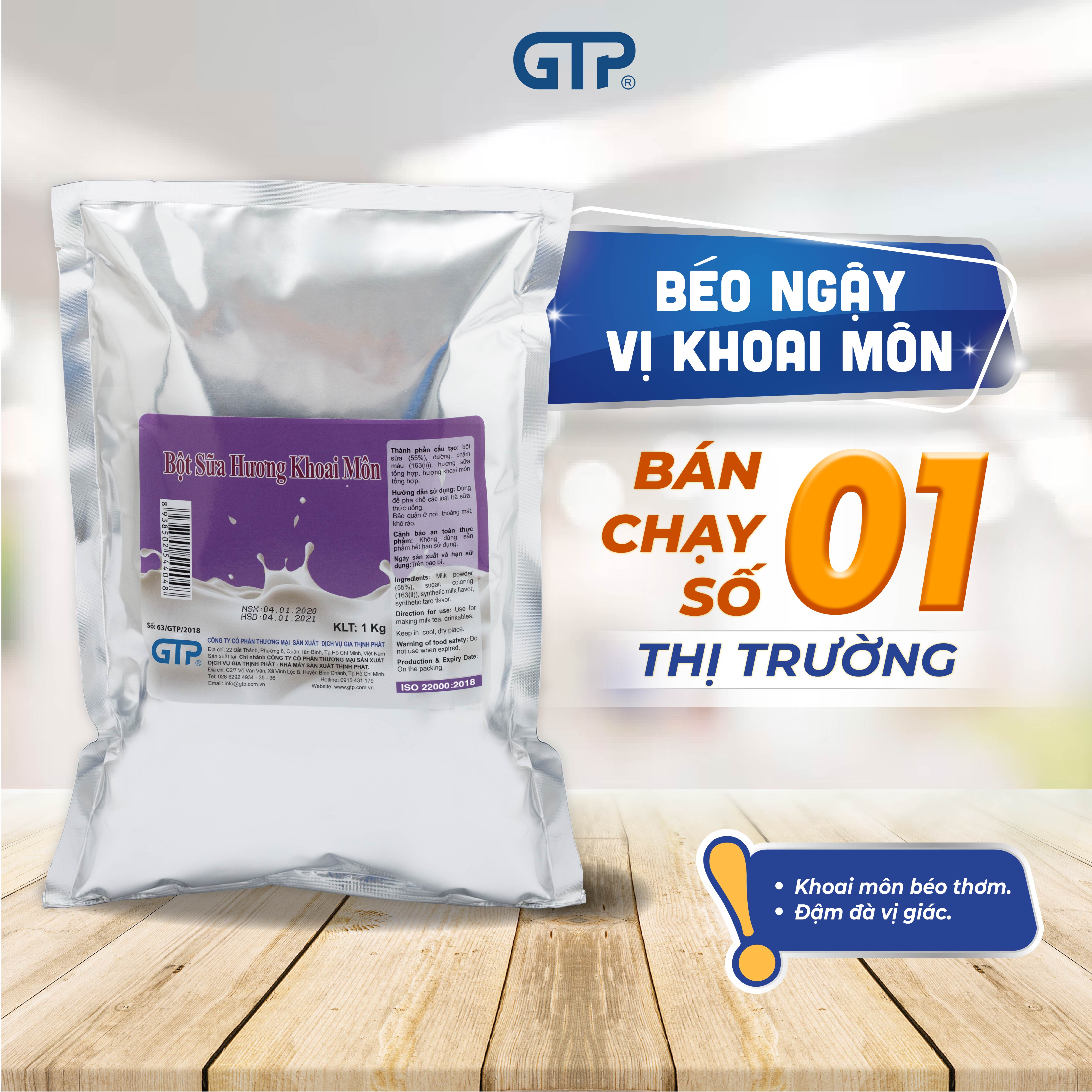 Bột sữa pha trà sữa Khoai môn GTP - Thơm ngon tự nhiên - SP Chính Hãng )