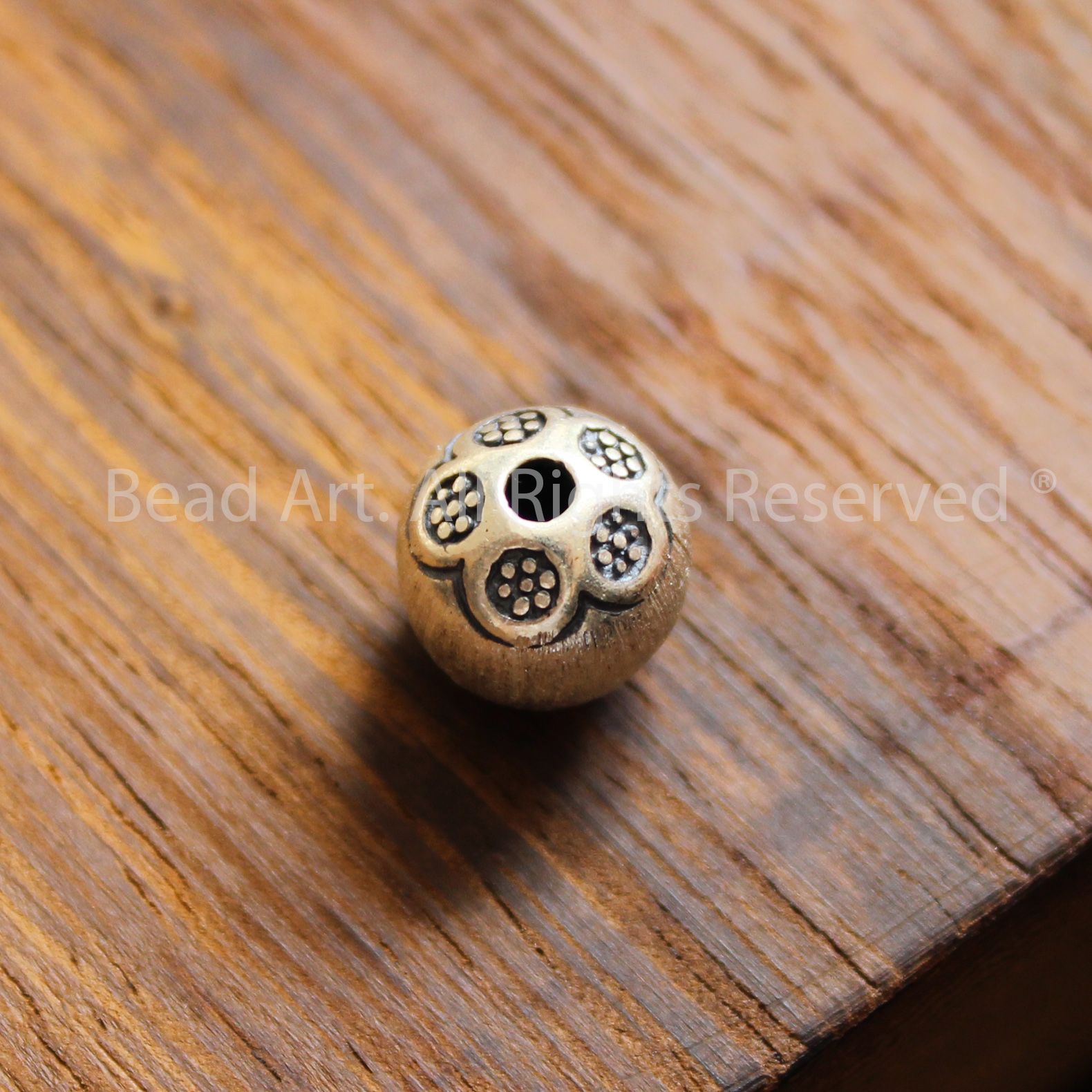 10MM Charm Tròn Khắc Hoa Bạc 925, Phối Vòng Tay Phong Thuỷ, Chuỗi Hạt, Trang Sức - Bead Art