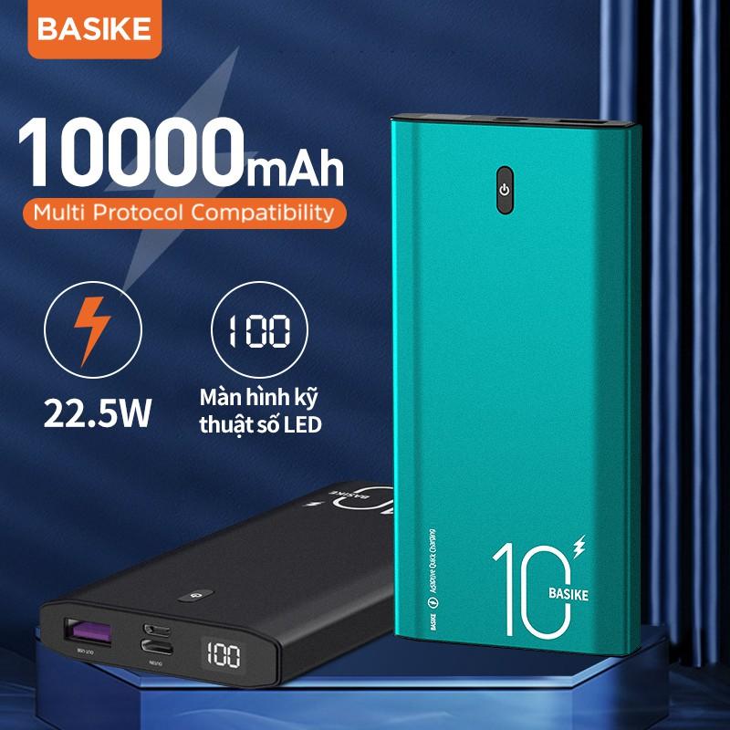 Sạc dự phòng BASIKE PT06D màn hình LED 10000mAh 22.5W cao cấp cho iPhone 12 Samsung Huawei-Hàng chính hãng