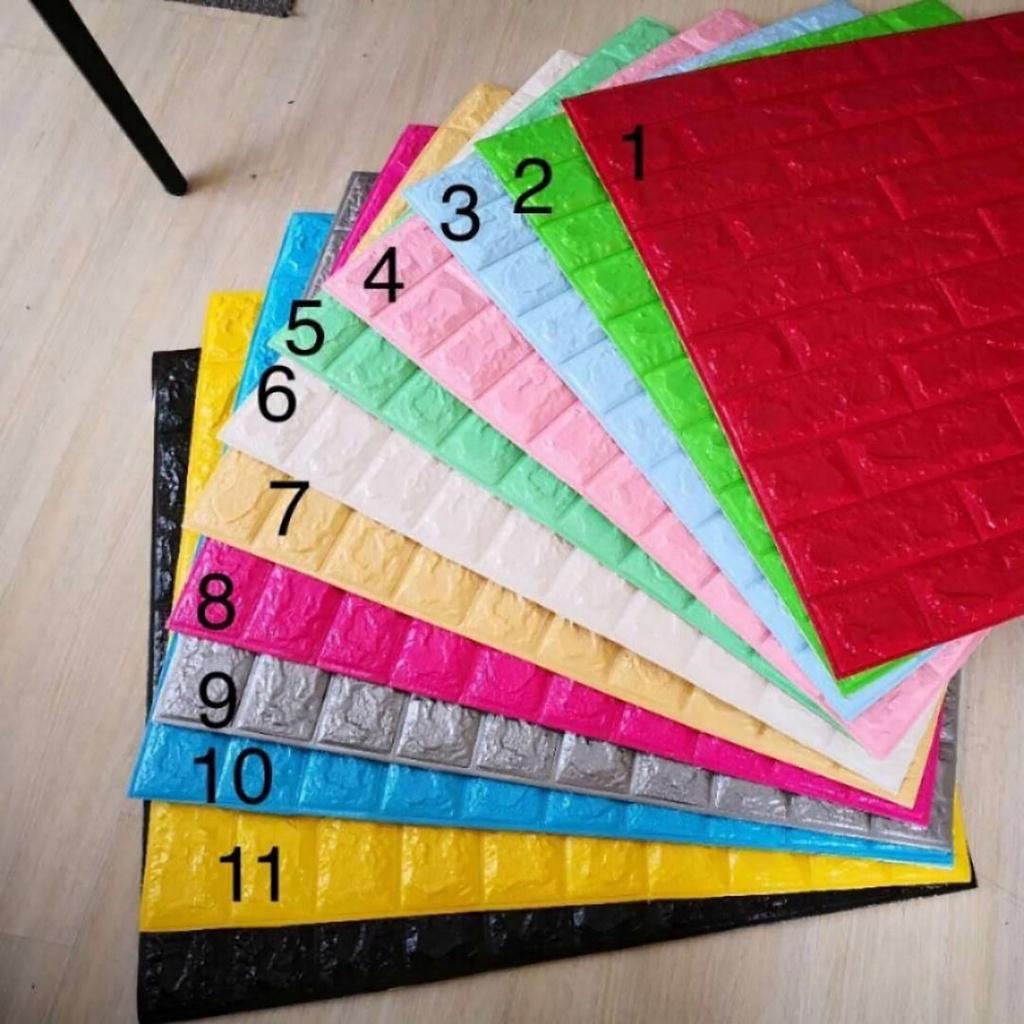 COMBO 10 TẤM XỐP DÁN TƯỜNG HỒNG ĐẬM