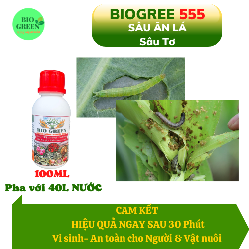 Chế phẩm sinh học trừ sâu bệnh BIO GREEN 100ml, thuốc trừ sâu rầy, rệp sáp, bọ trĩ, nhện đỏ,bọ cánh cứng.v.v, không độc hại