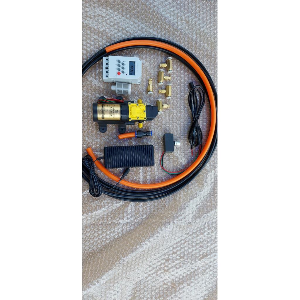 Bộ phun sương tưới lan tự động Bơm đơn SInleader kèm ngồn 10 béc đồng phun sương 15M dây phun sương 1M dây hút lọc rác v