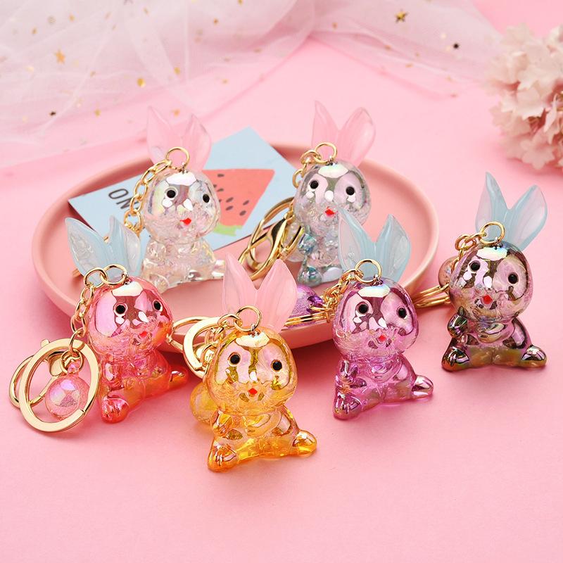 2 Gói Móc Khóa Thỏ Acrylic Màu Sắc Dễ Thương Túi Thỏ Tai Dài Dễ Thương Mặt Dây Chuyền Cô Gái Móc Khóa Phù Hợp