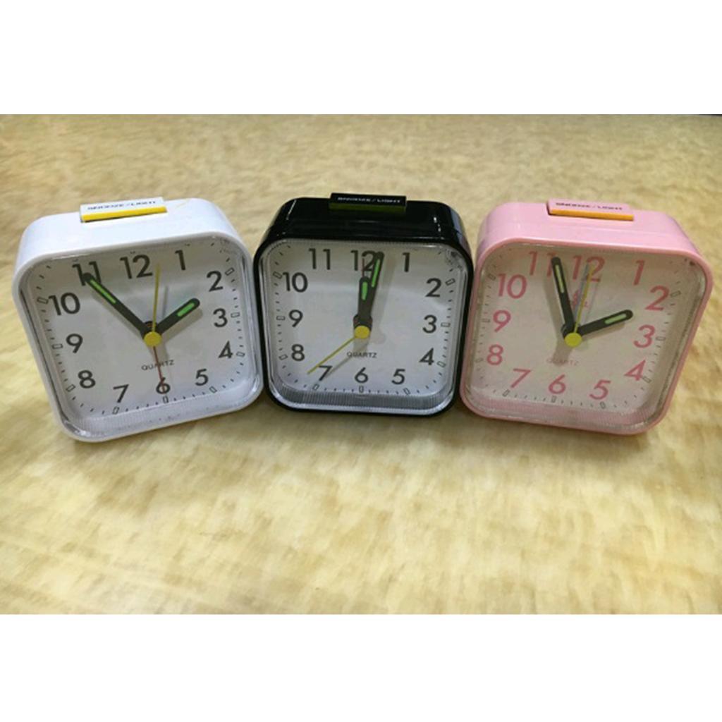 2Pcs Travel Alarm Clock Bedside Quartz Clock w/Night Light w/ Snooze Quiet