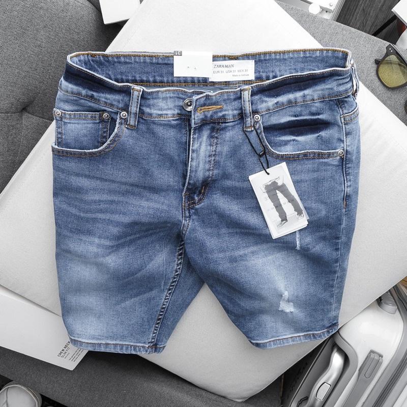 Quần Short Jean Nam Cao Cấp xuất khẩu suông nhẹ co giãn