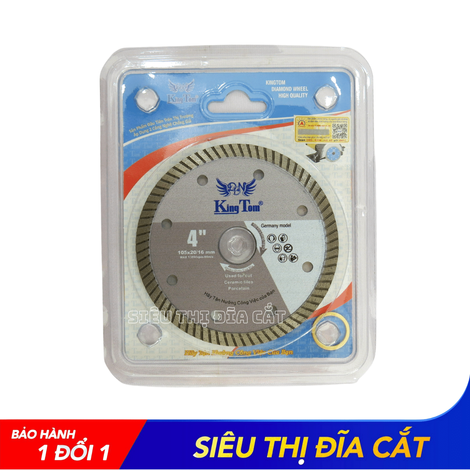 Lưỡi Cắt Đa Năng 105mm KingTom Xám Siêu Mỏng - Chuyên Bóng Kiếng - Siêu Bén