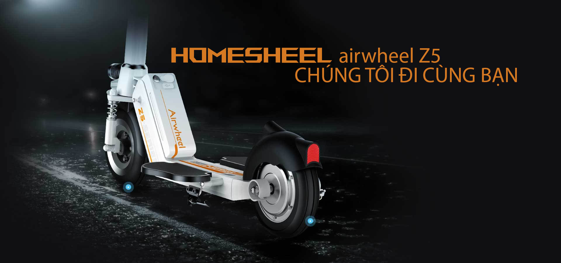 Xe scooter điện Homesheel kiểu dáng thể thao gấp gọn hiện đại - hàng chính hãng - Black