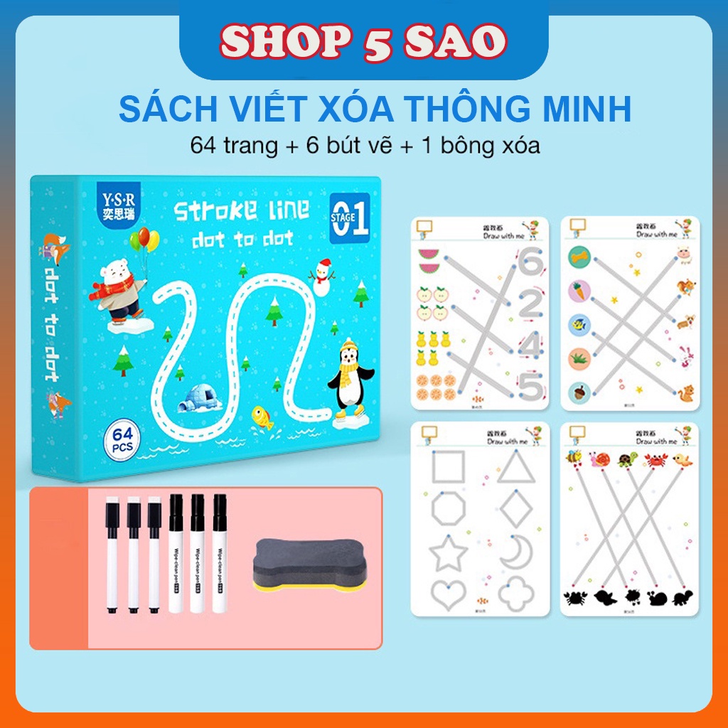 Sách viết xóa được cho bé, sách xóa thông minh - Hàng chính hãng