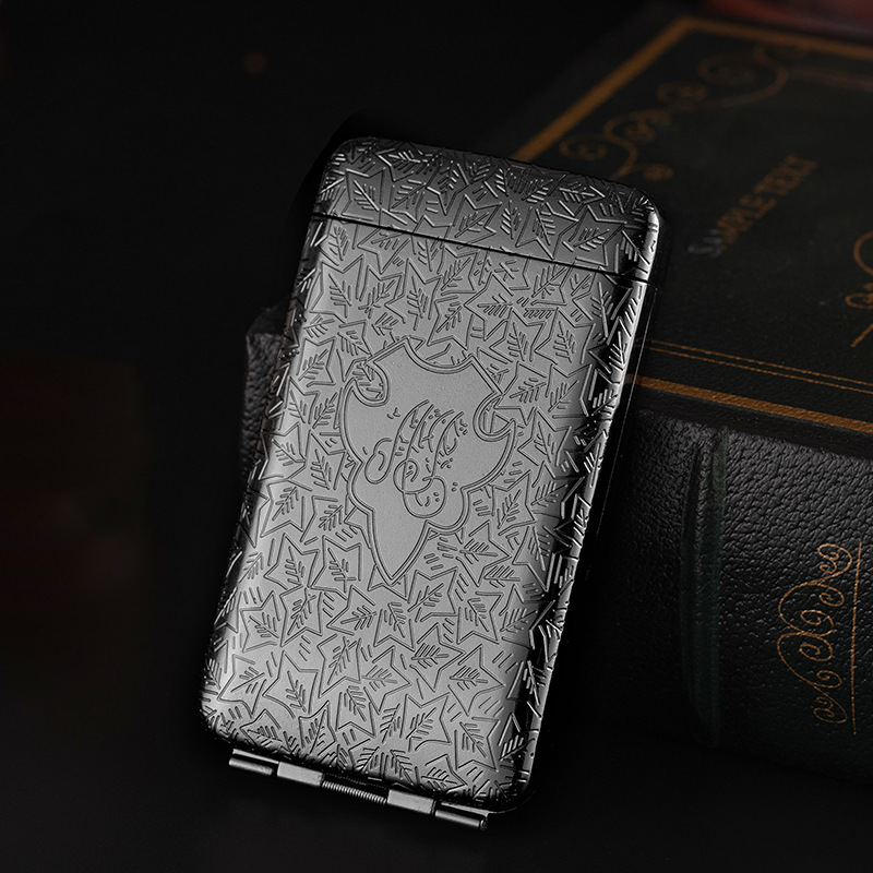 Hộp Đựng Thuốc 20 Điếu Dài Slim Đồng Thau Hoa Văn Cổ