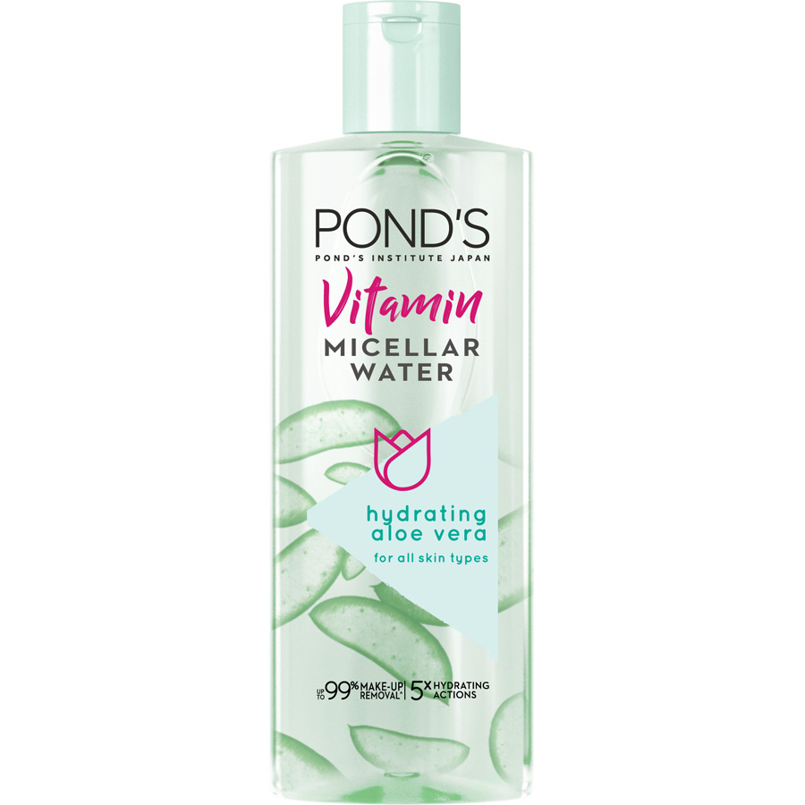 Nước Tẩy Trang Vitamin Và Hoa Hồng Sáng Da Pond's Micellar Water 400ml Tặng Kèm Nước Tẩy Trang Vitamin Và Nha Đam Khóa Ẩm Pond's Micellar Water 100ml