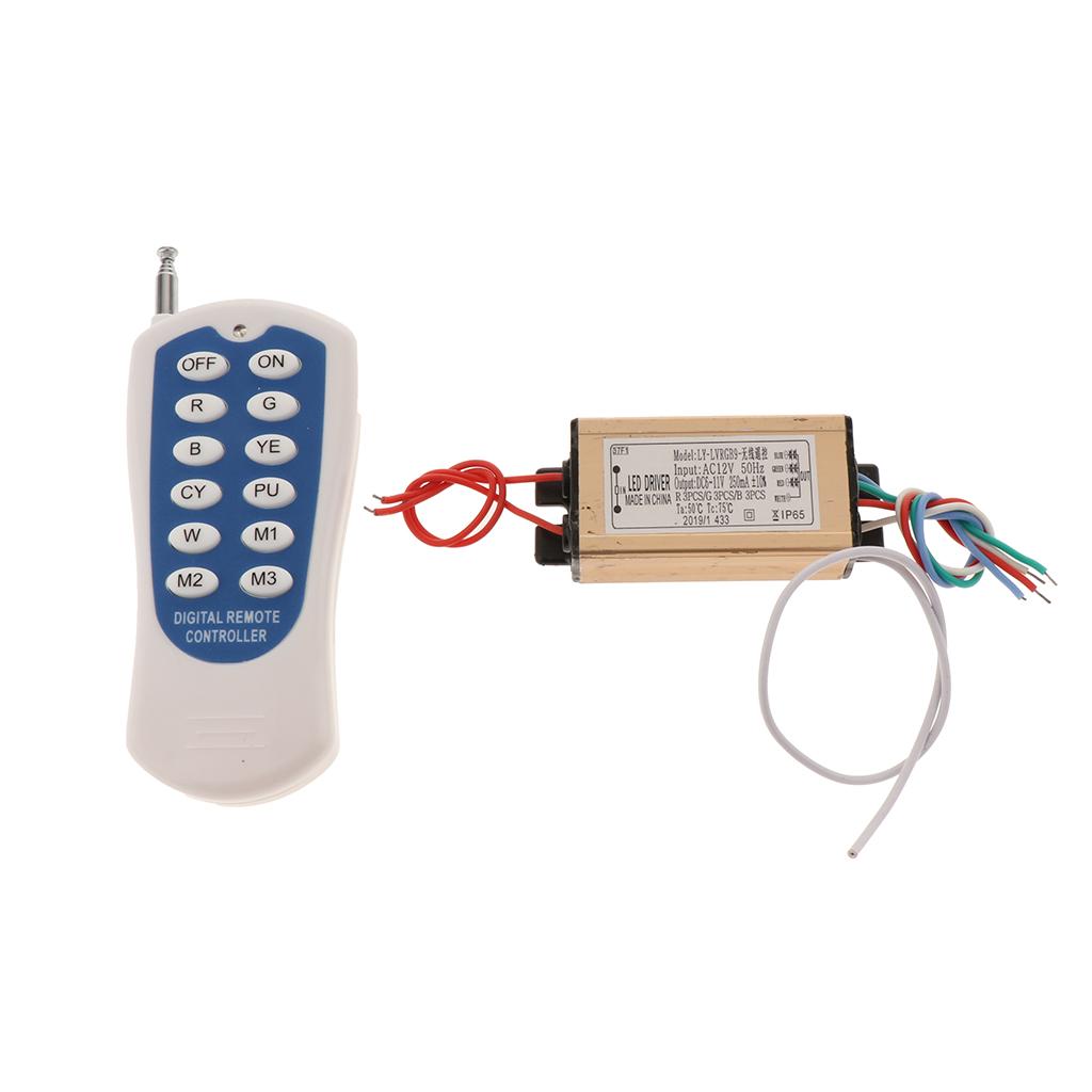 AC12-24V 3-18W Điều Khiển từ xa Đèn RGB Lái Xe Chống Nước Cấp Nguồn ĐÈN LED