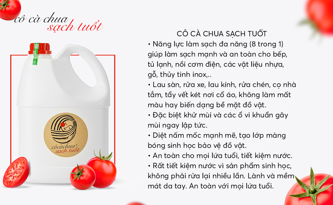 Nước Tẩy Rửa Đa Năng Nhà Bếp Cô Cà Chua Yêu Nước 10L