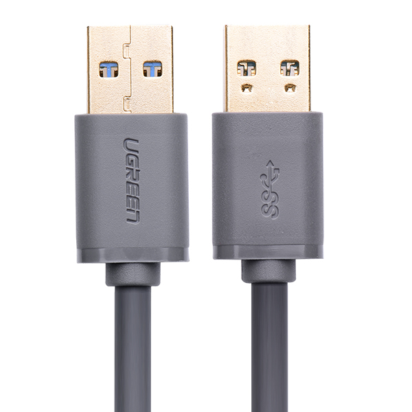 Dây USB 3.0 đực sang đực mạ vàng dài UGREEN US116 (Đen) 10370  - Hàng chính hãng