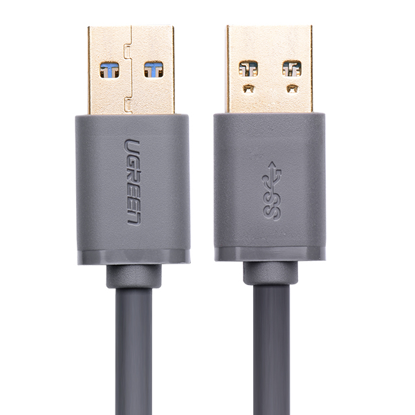 Dây USB 3.0 đực sang đực mạ vàng dài UGREEN US116 (Đen) - Hàng chính hãng