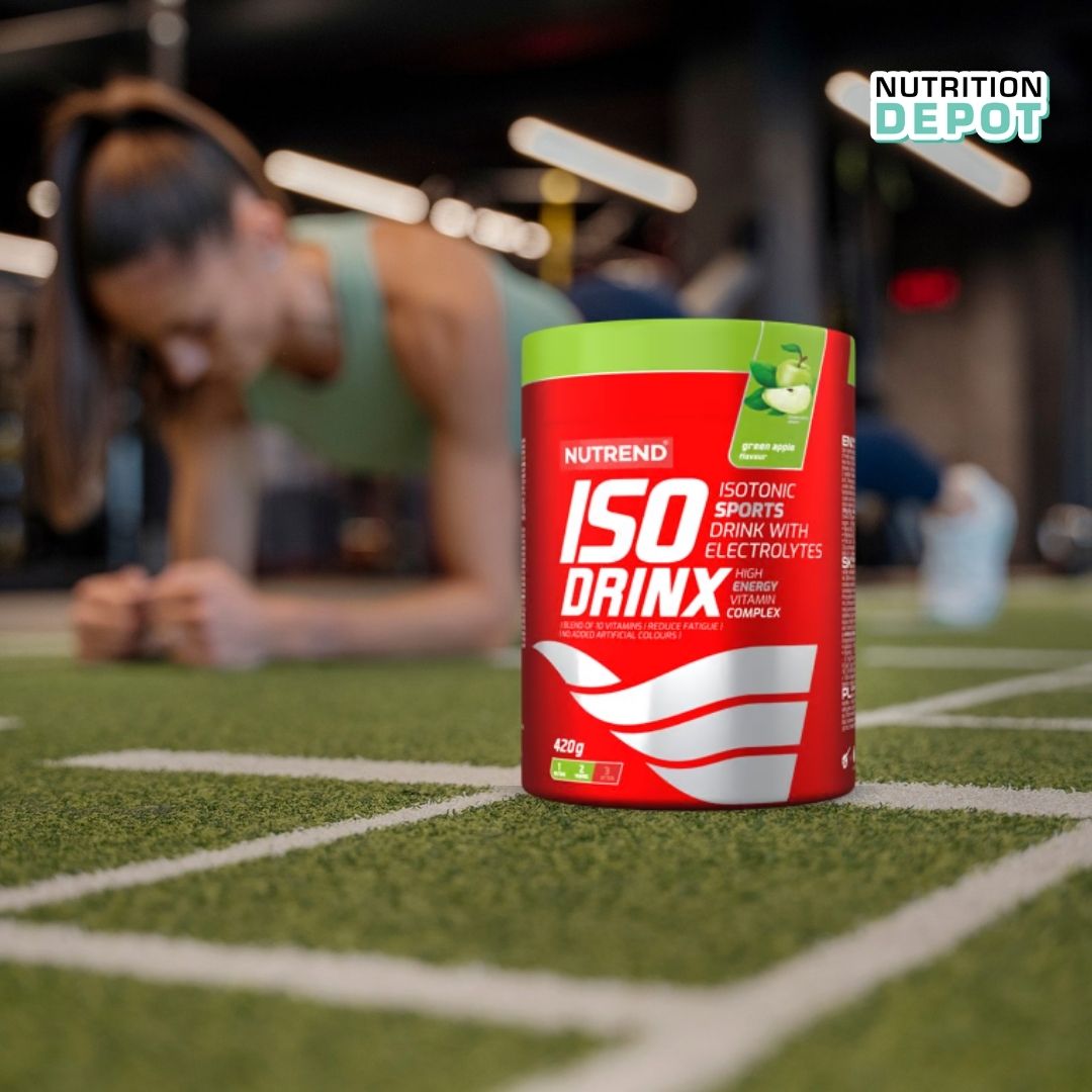 Nước uống thể thao bổ sung chất điện giải Nutrend Isodrinx vị Táo xanh - Sports Drink With Electrolytes (420g/hộp) - Nutrition Depot Vietnam