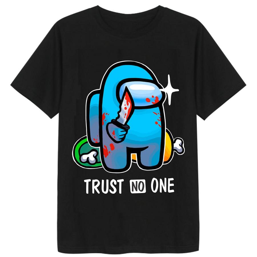 Áo thun Among US TRUST NO ONE Cổ Tròn Chất Liệu Mềm Mịn Co Dãn 4 Chiều