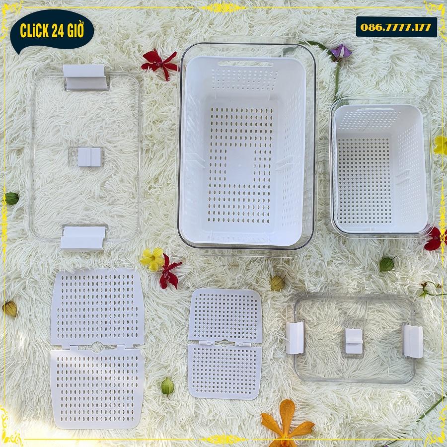 Bộ 2 Hộp Đựng Thực Phẩm - Có Khay Ráo Nước