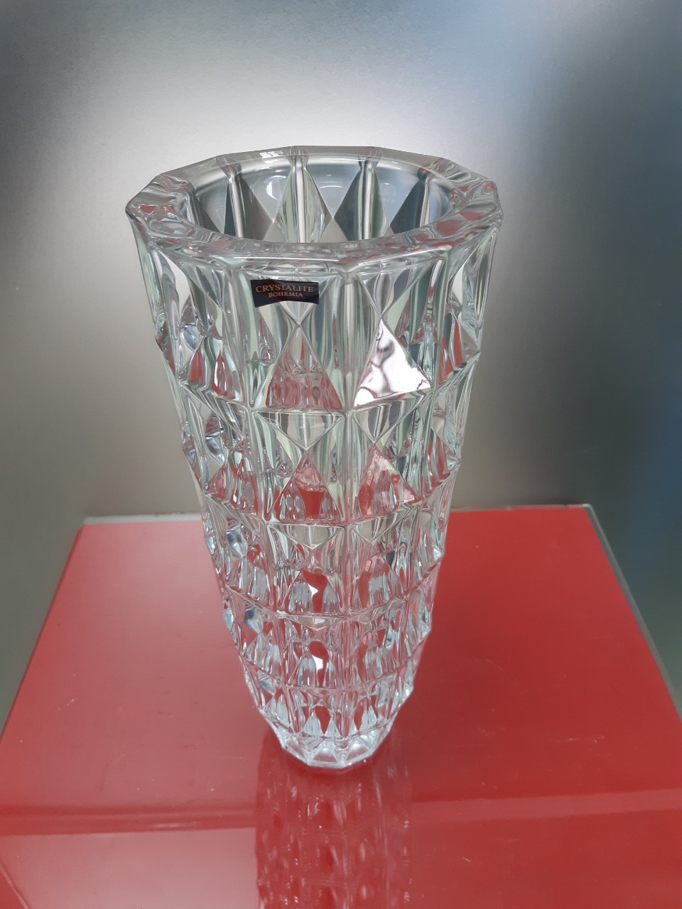 LỌ HOA PHA LÊ  SÉC DIAMOND 33CM ( 9K7/8KG31/0/99T41/330 )