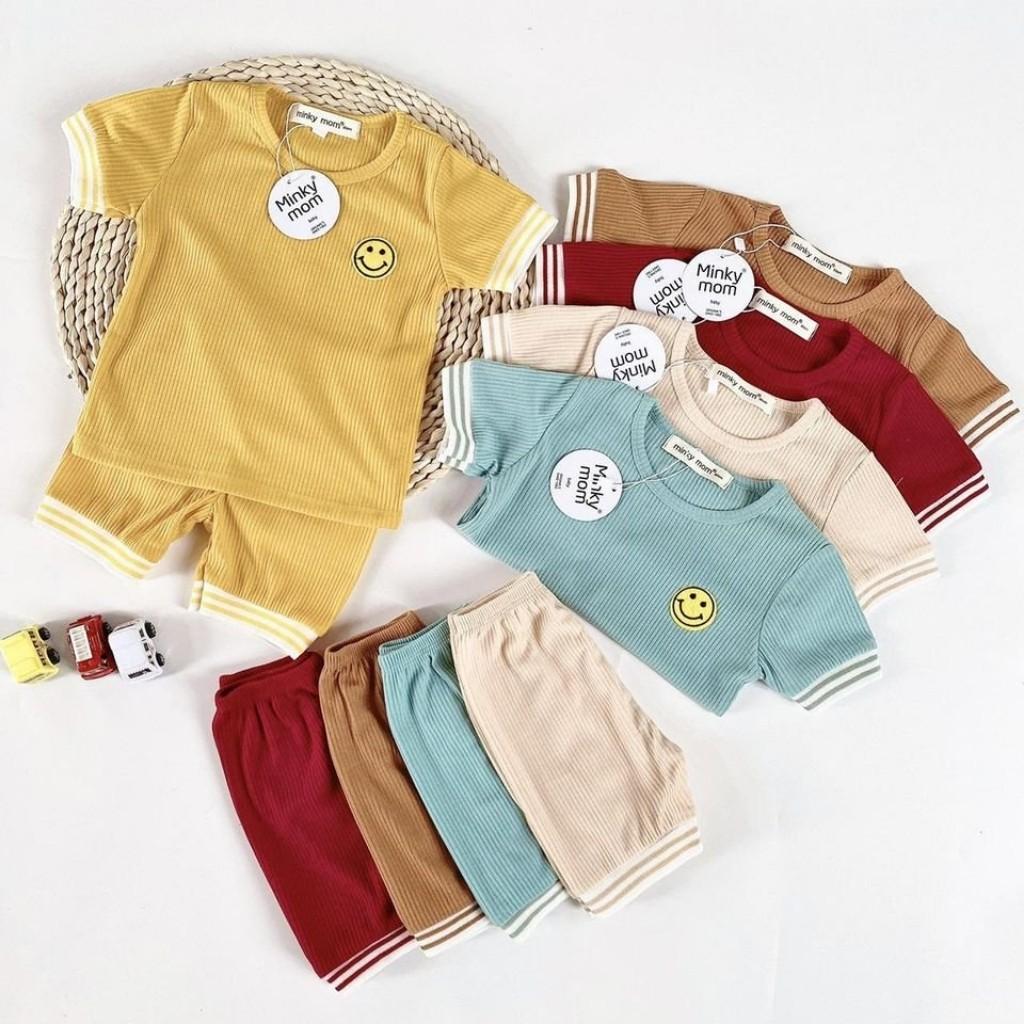 Bộ Cộc Tay Cho Bé Bộ Minky Mom Cộc Tay Len Tăm Cho bé trai bé gái