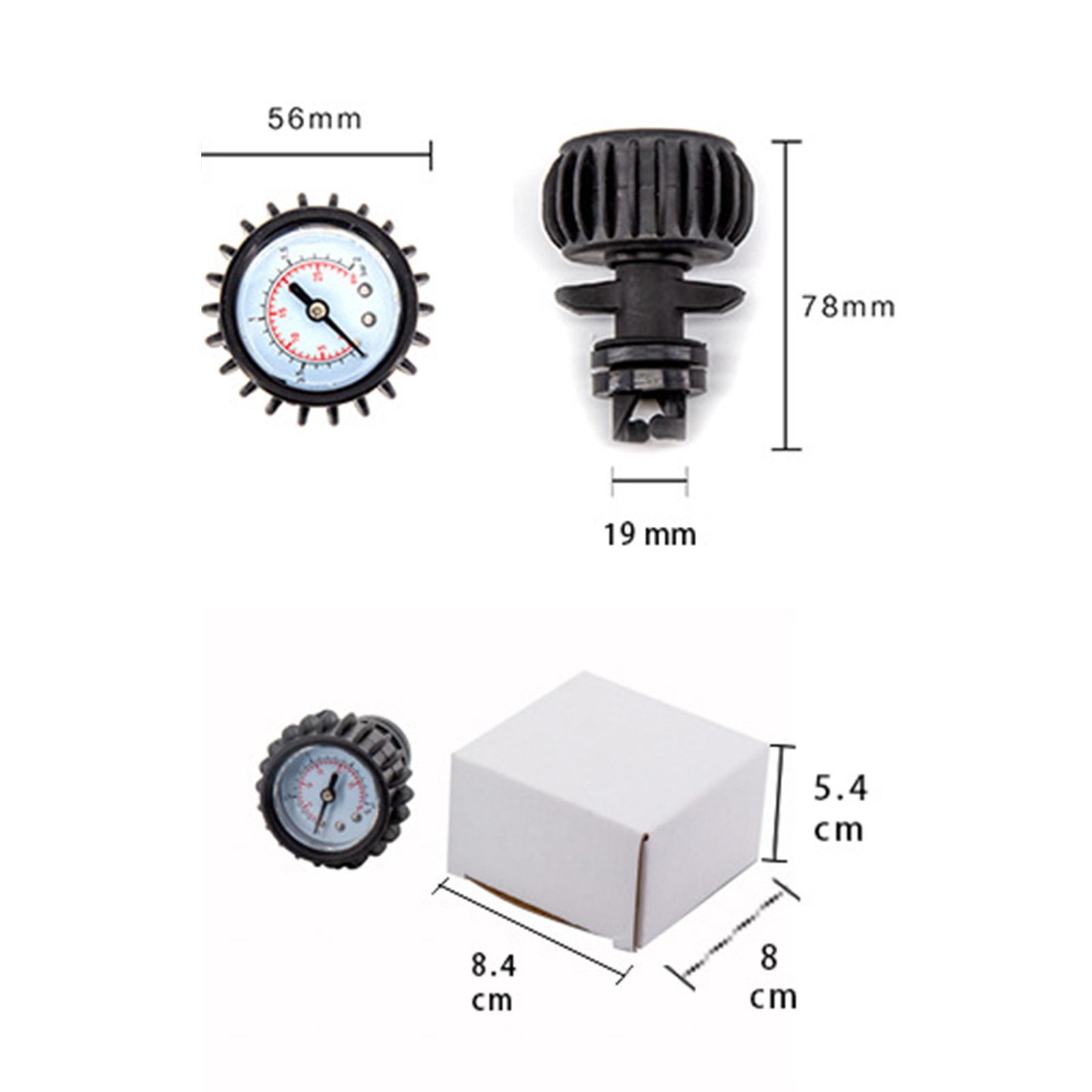 Inflatable Boat Air Pressure Gauge, Kayak , Black Connector for Dinghy Inflatable Boat