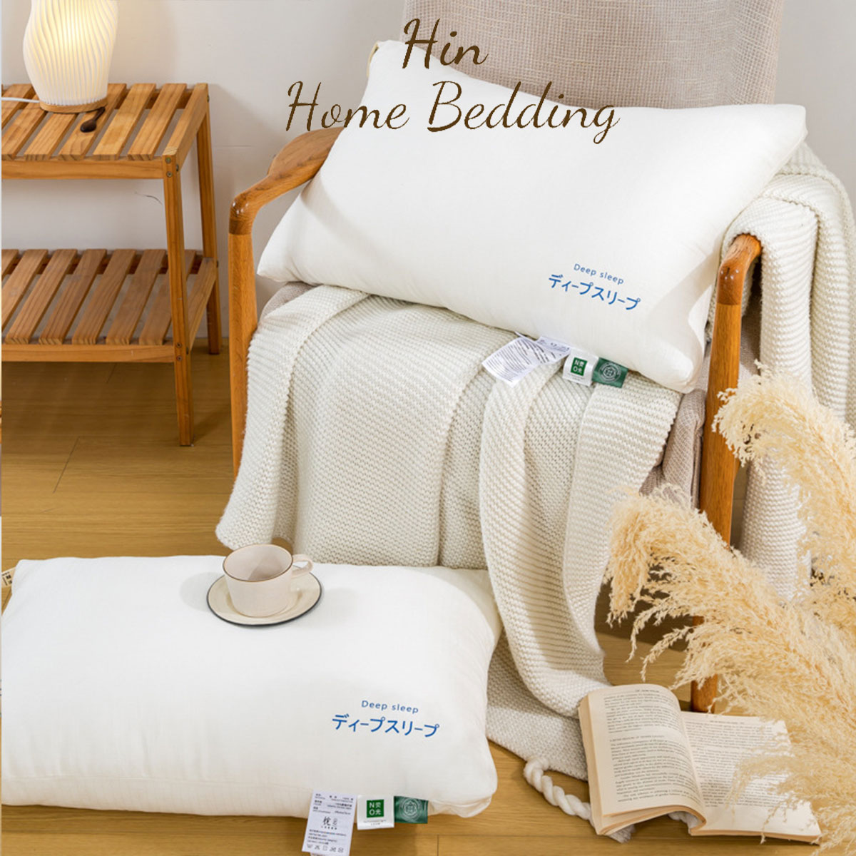 Gối Ngủ Ruột Gối Lông Vũ Nhân Tạo Cao Cấp Gối Nhật Bản Gối Khách Sạn 50x70cm Hin Home Bedding