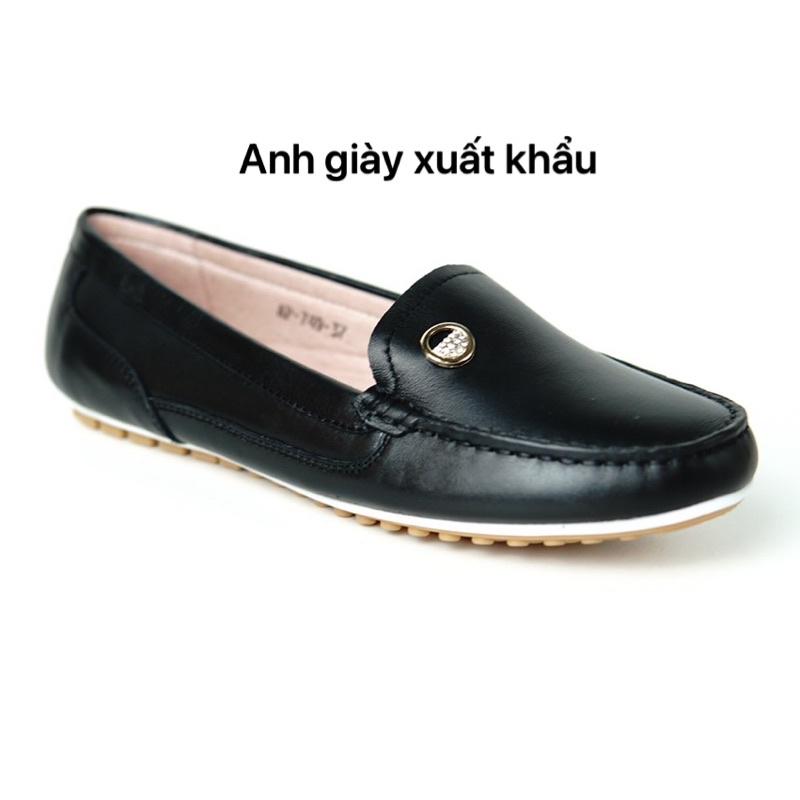 GB50 - Giày bệt, giày Moca mũi tròn da thật đế kếp siêu mềm êm hàng Việt Nam xuất khẩu