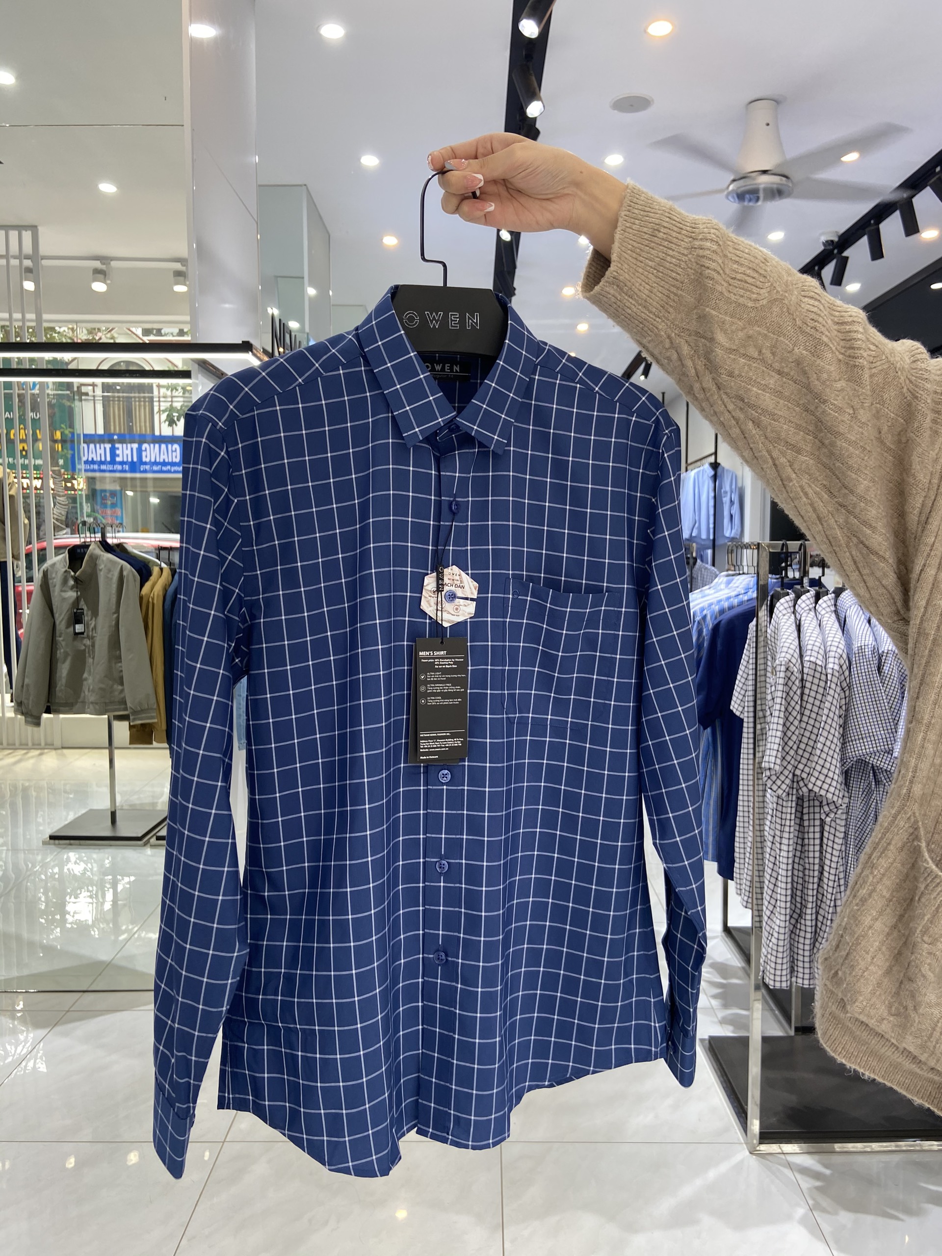 OWEN - Áo sơ mi nam dài tay dáng REGULAR sợi Bạch đàn - Mã AR23393D