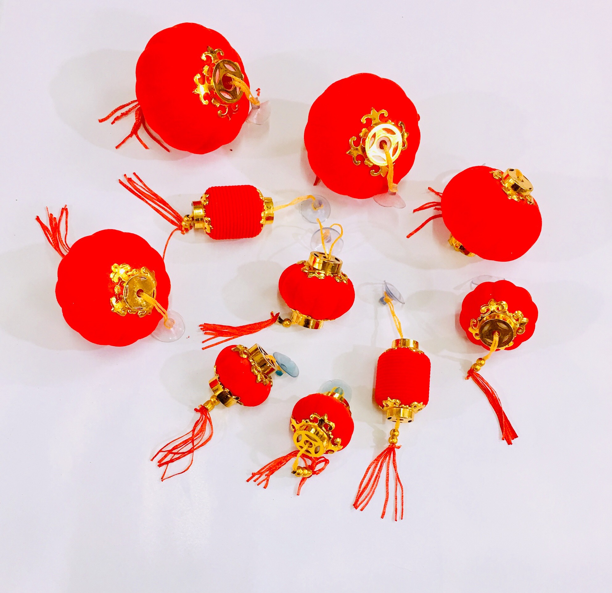 Dây đèn lồng trang trí tết combo 10 dây quả đường kính 3,5cm
