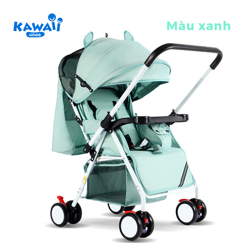 Xe đẩy gấp gọn em bé Kawaii Home, Xe đẩy hai chiều 3 chế độ tiện lợi