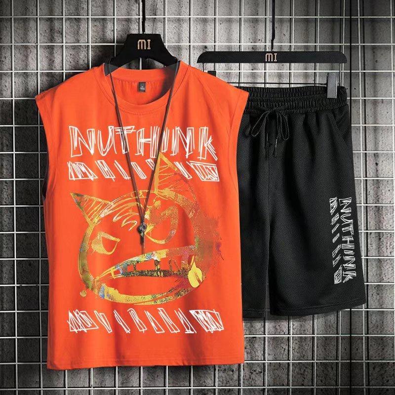 Bộ Đồ Thể Thao Hai Mảnh Áo Sát Nách Dáng Rộng Thời Trang Mùa Hè Size M-8XL Cho Nam