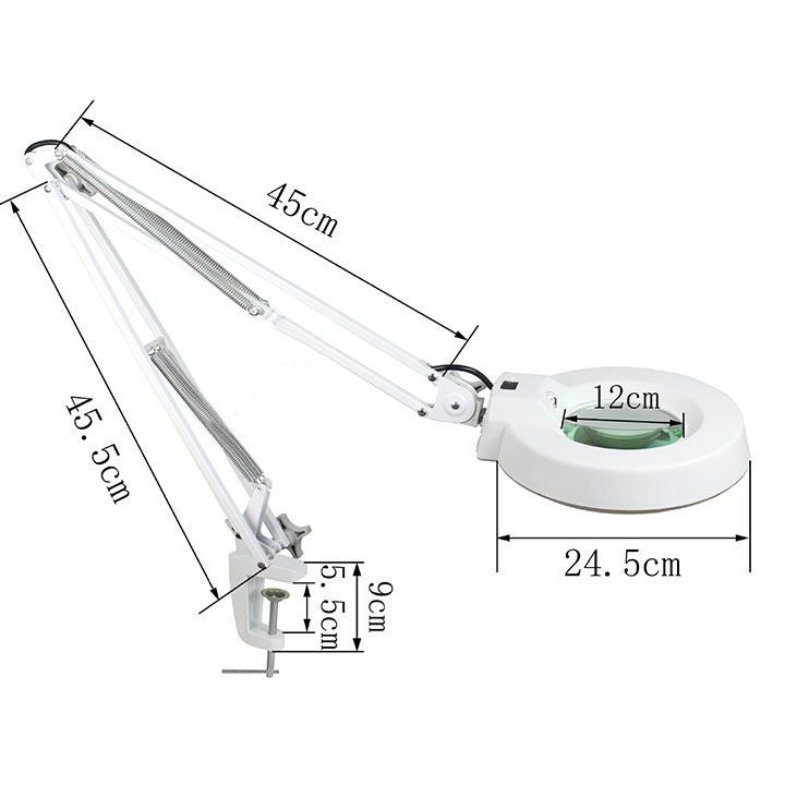 Kính lúp kẹp bàn có đèn LT-86A 10x