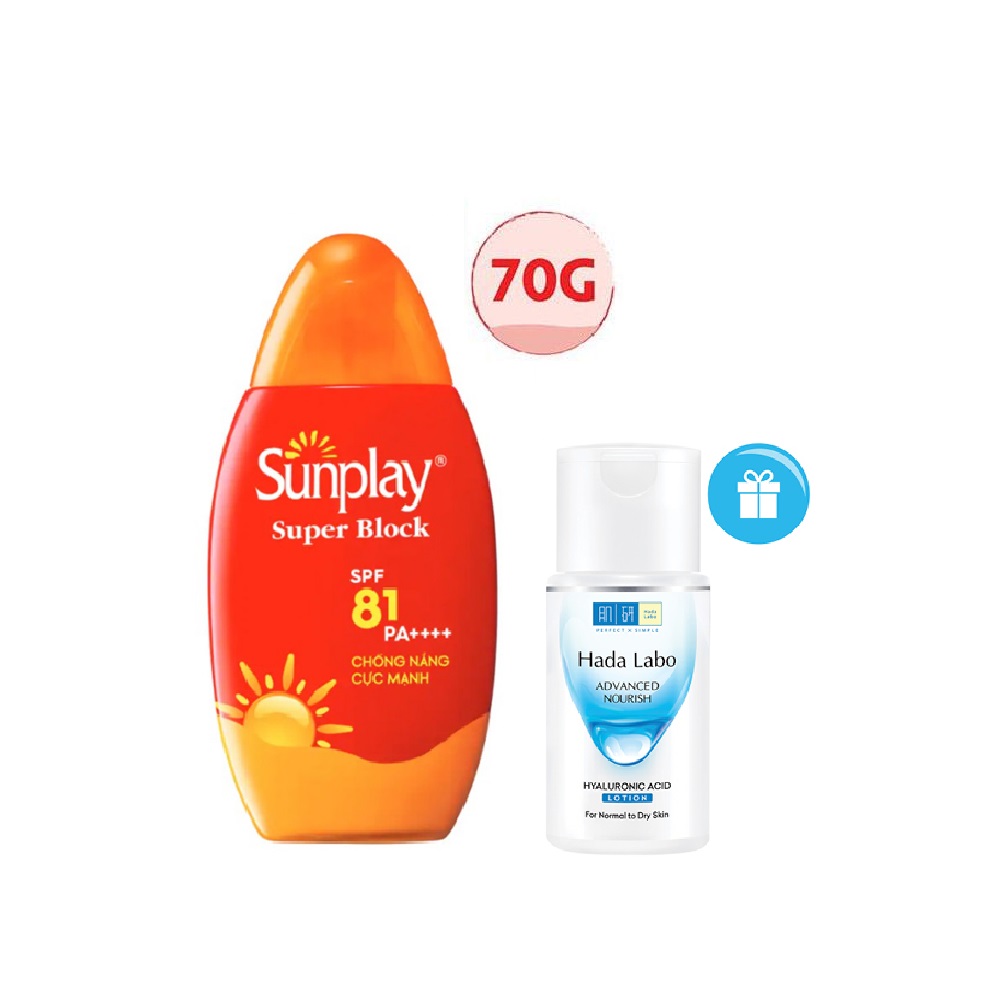 Kem chống nắng Sunplay cực mạnh dạng sữa Sunplay Super Block SPF 81, PA++++ 70g