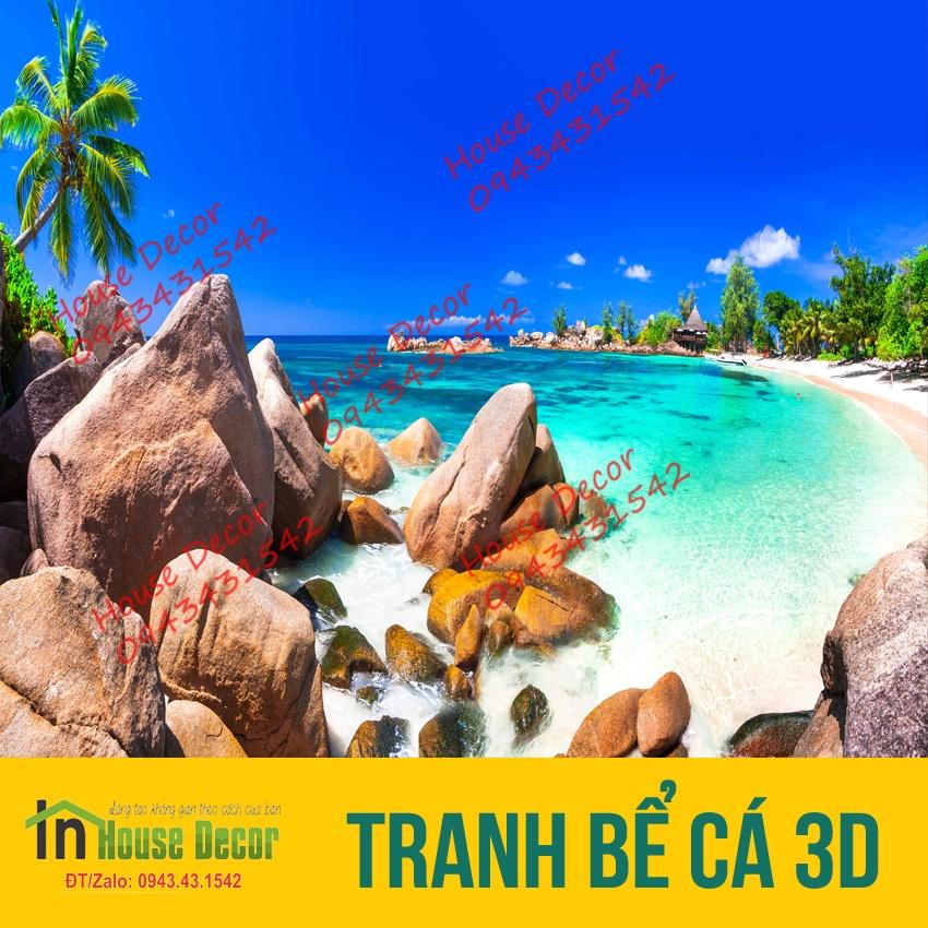 Tranh 3D dán bể cá (kt 50x40,60x40,80x50;90x50;100x50;100x60;120x60cm) - phù hợp với bể thủy sinh, cá vàng, cá Koi