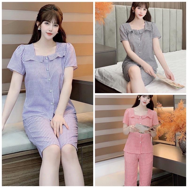 Đồ bộ mặc nhà mẫu lửng đẹp, vải lụa hàn