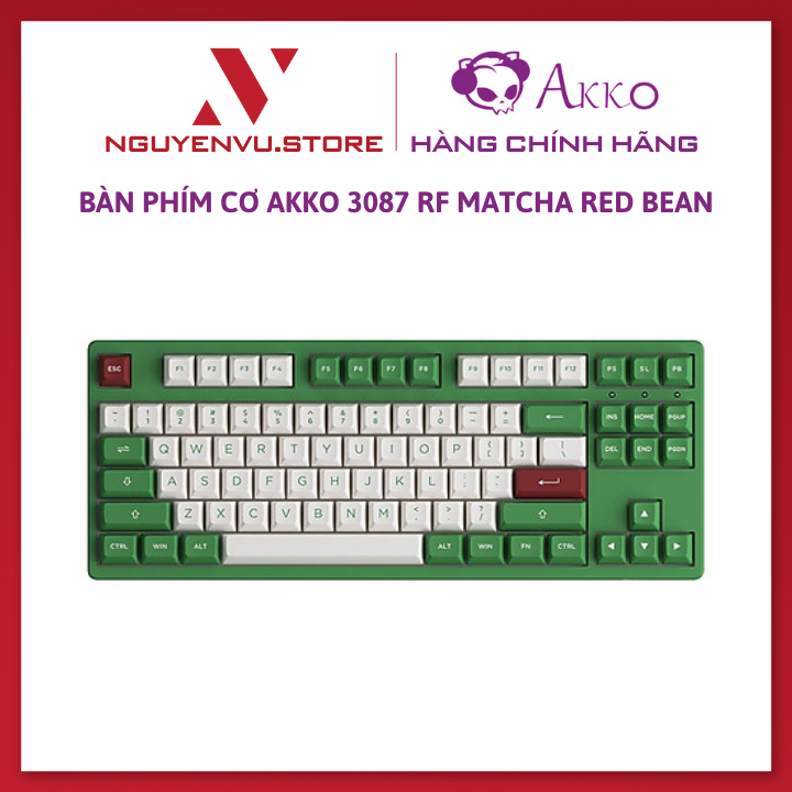 Bàn phím cơ AKKO 3087 RF Matcha Red Bean (2.4Ghz / AKKO sw v3) - Hàng Chính Hãng