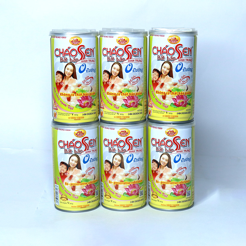 Cháo sen bát bảo không đường Minh Trung combo 3 lon - CSBB 0 đường - 3