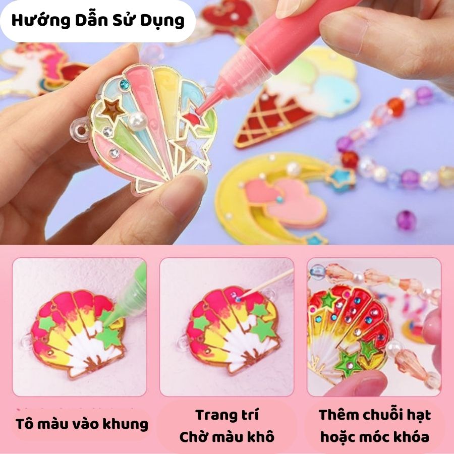 Bộ Màu Tô Móc Khóa 4D Dễ Thương Cho Bé Làm