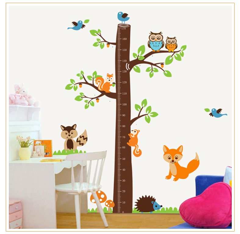 Decal thước đo chiều cao Vườn thú AmyShop DTD015 (185 x 182 cm )