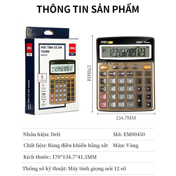 Máy Tính Có Giọng Nói Tiếng Việt 12 số EM00450