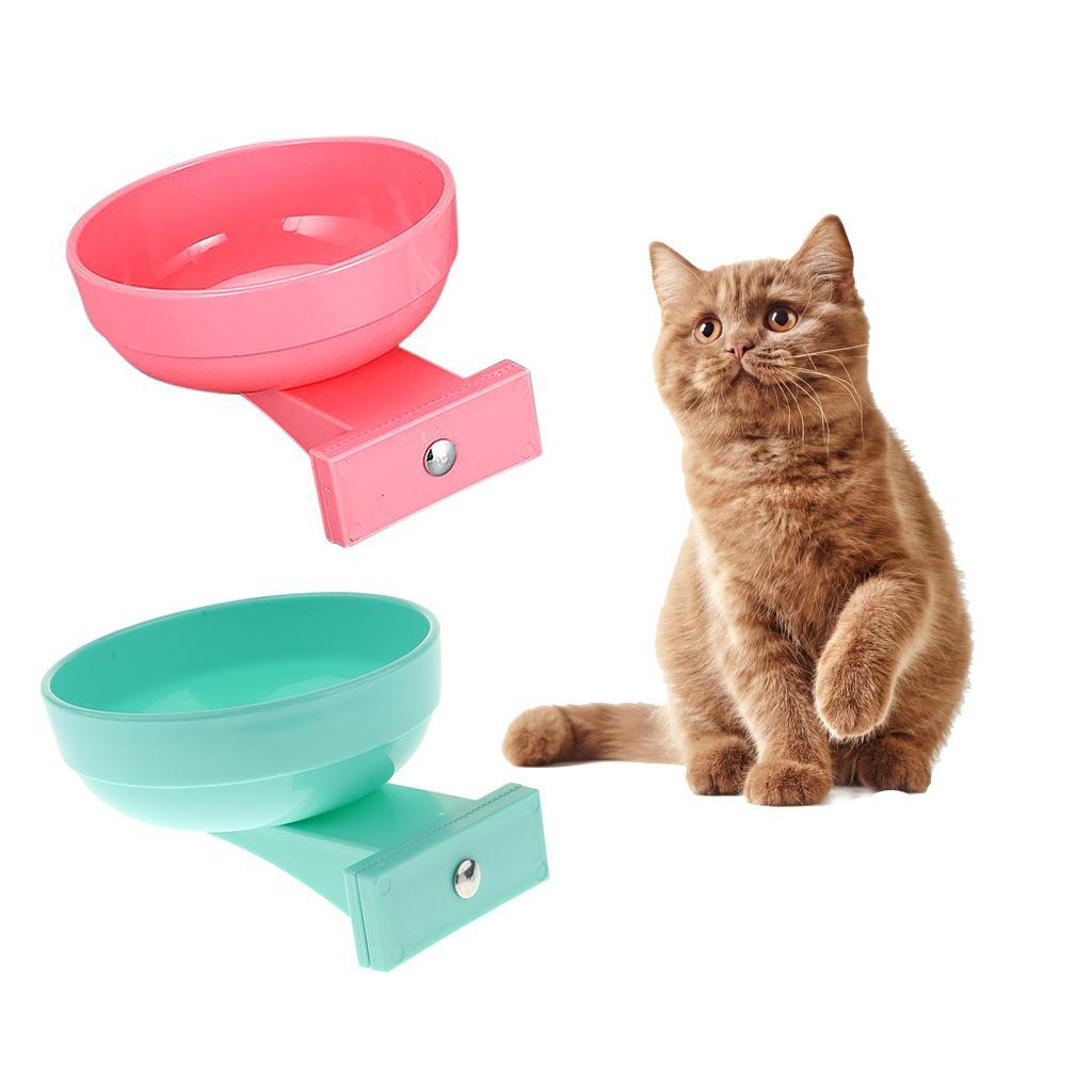 Pet Dog Cat Bowl Hang Stationary Cage Bowl Plastic Detachable Dog Bowl