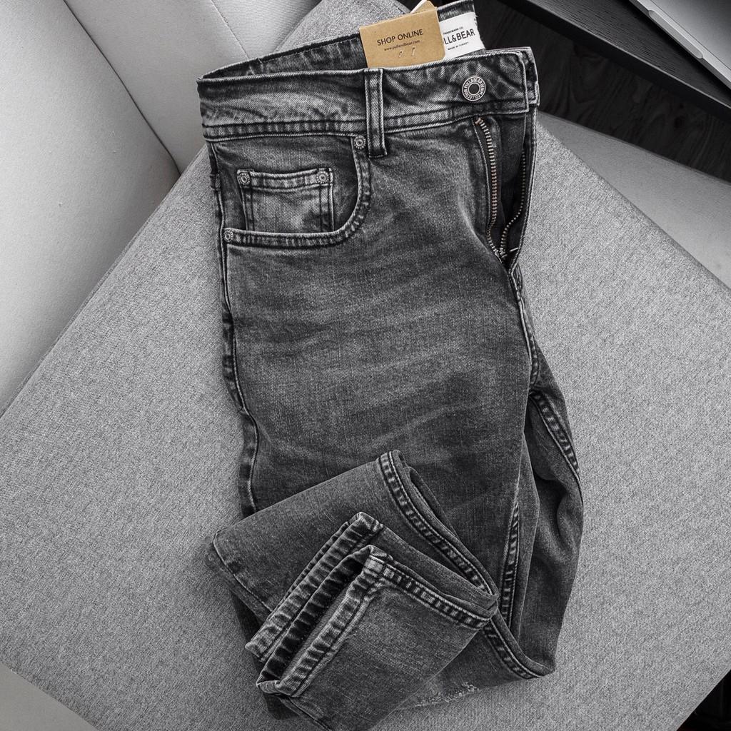 Quần jean nam cao cấp màu Xám trơn form slim fit | LASTORE MENSWEAR