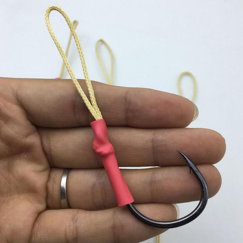 5 Pieces Jigging Assist Hooks Assist Fishing Hooks With White PE Line