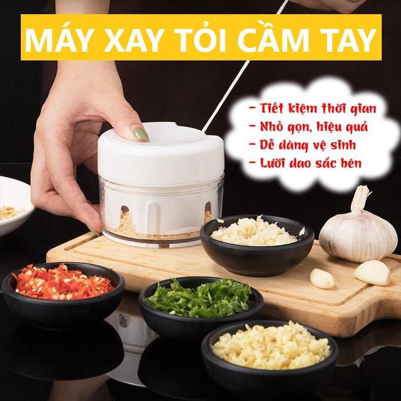 Máy xay tỏi ớt cầm tay Mini Food Chopper (cối xay kéo tay)