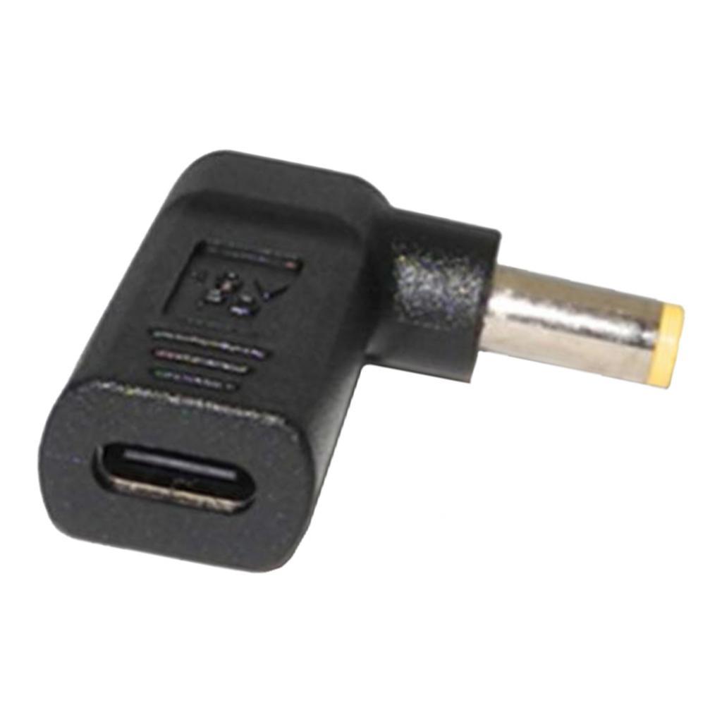 Type-c Female To 5.5*1.7mm Male 90 Degree Angle W/PD Chip DC Laptop Charger