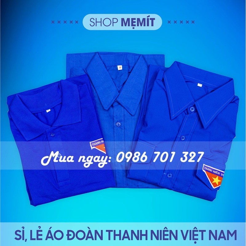 Sale size đại 81-95 kg Áo Đoàn thanh niên Việt Nam-Sơ mi dài tay