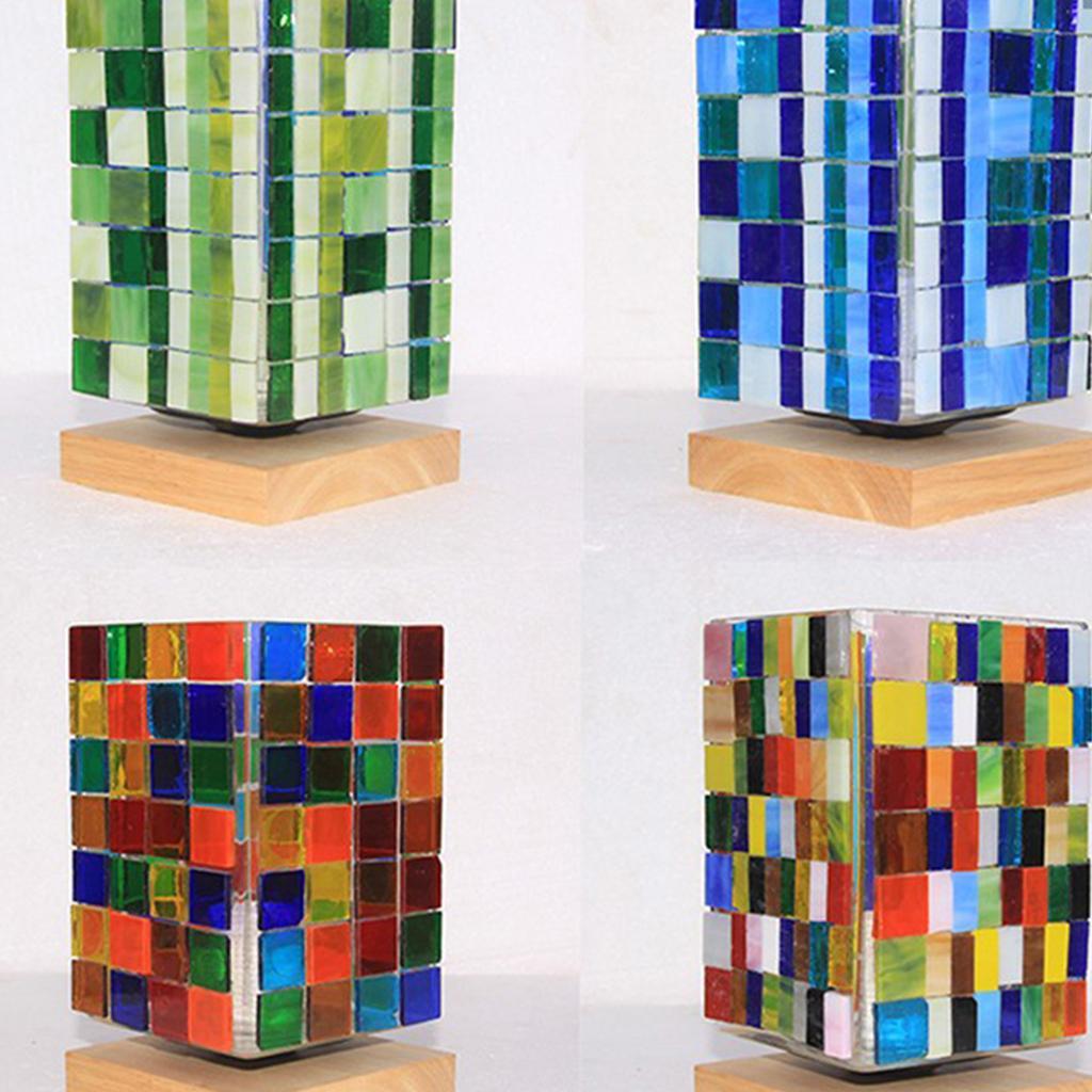 500 Pieces Mosaic Tiles, Glass,1x1cm Square Shapes DIY Crafts Supplies for Plates Picture Frames Flower Pot Handmade Jewelry Home Decor