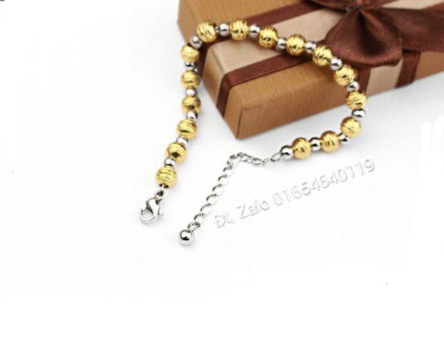Lắc tay nữ kiểu bi inox thời trang