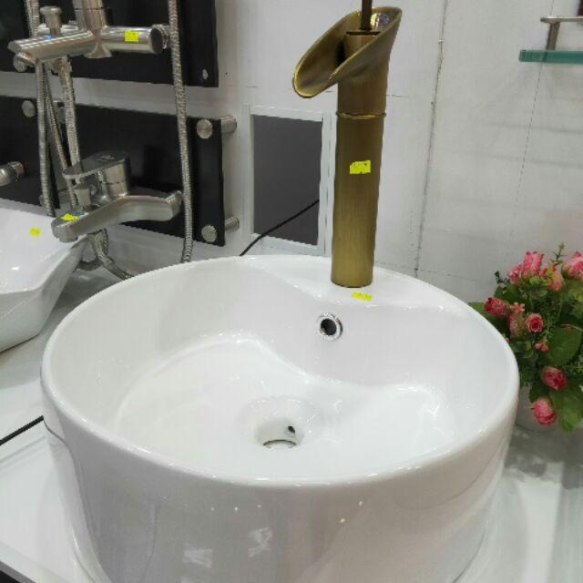 Lavabo sớ tròn men cao cấp